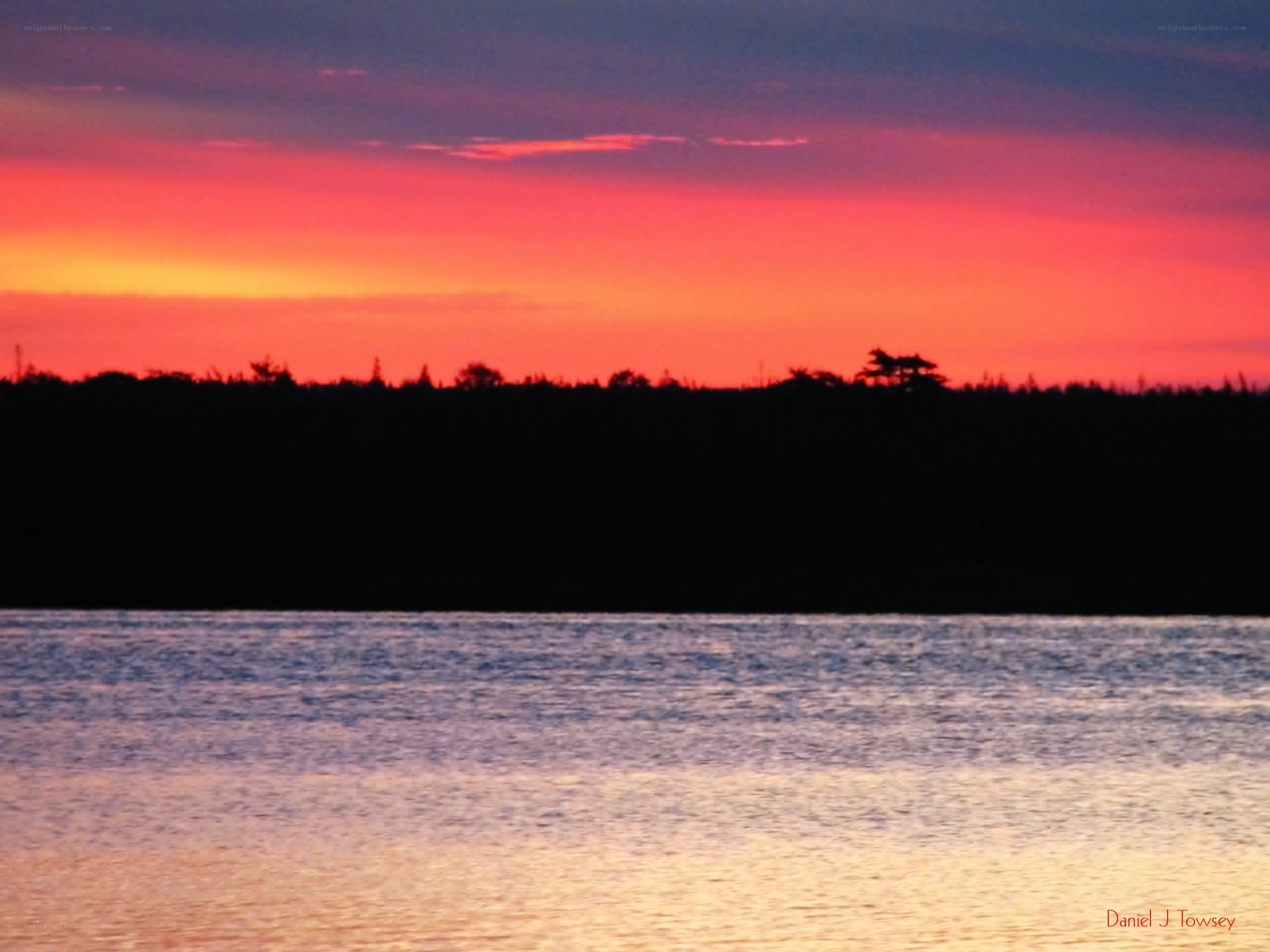 sunset over the water