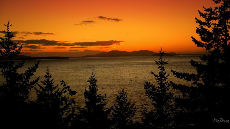 sunset over the water