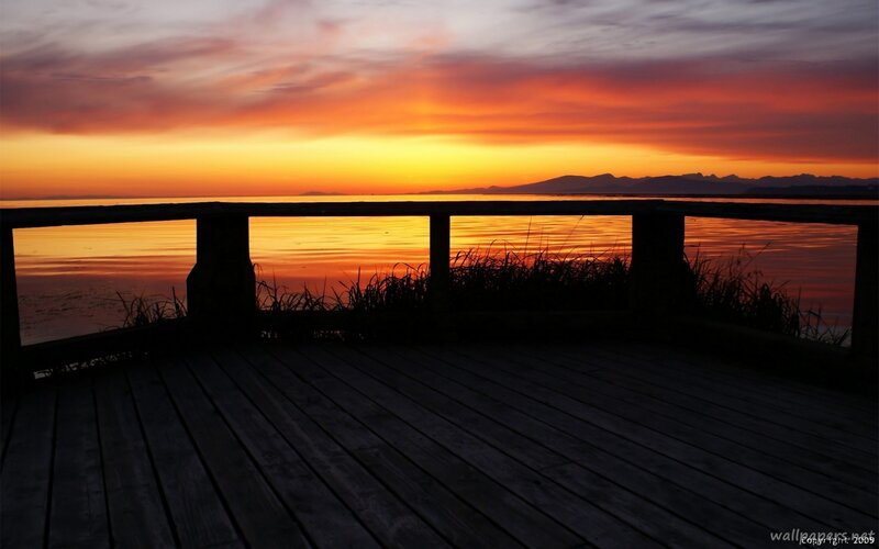 sunset over the water