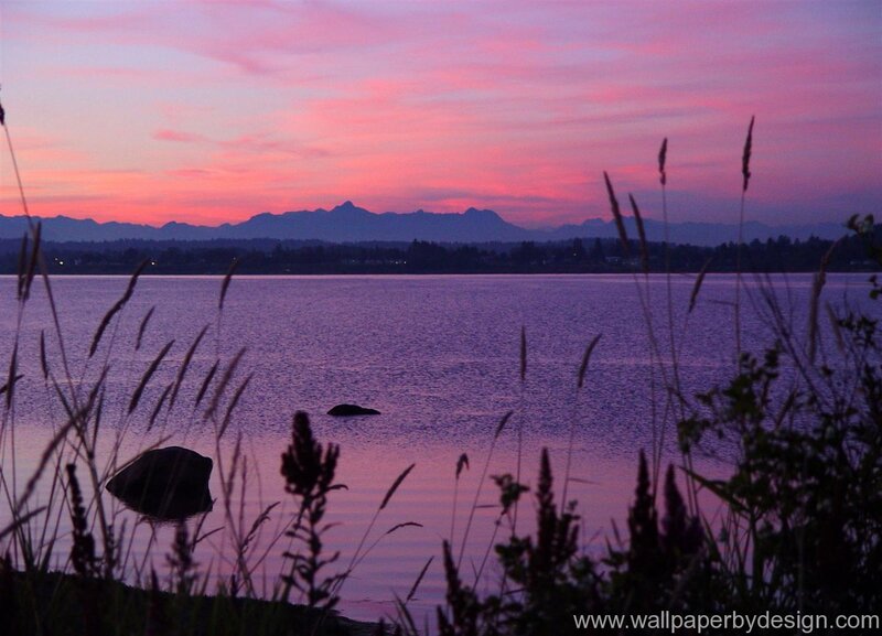 sunset over the water