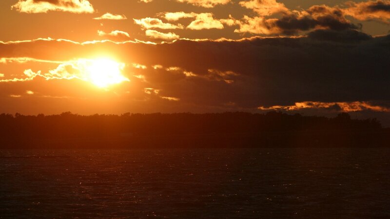 sunset over the water