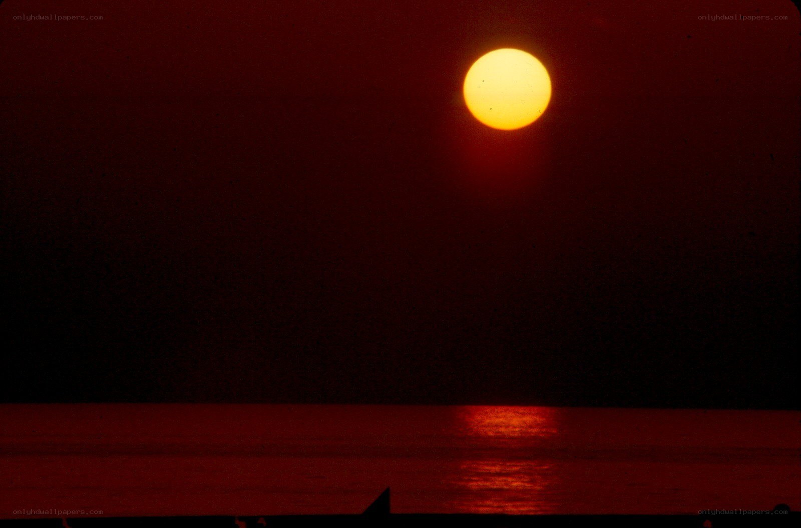 Sunset over the water