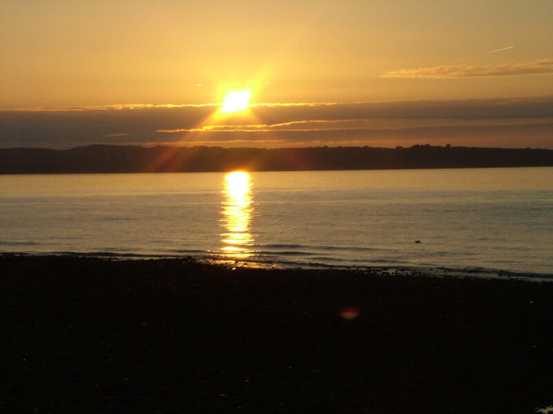 sunset over the water