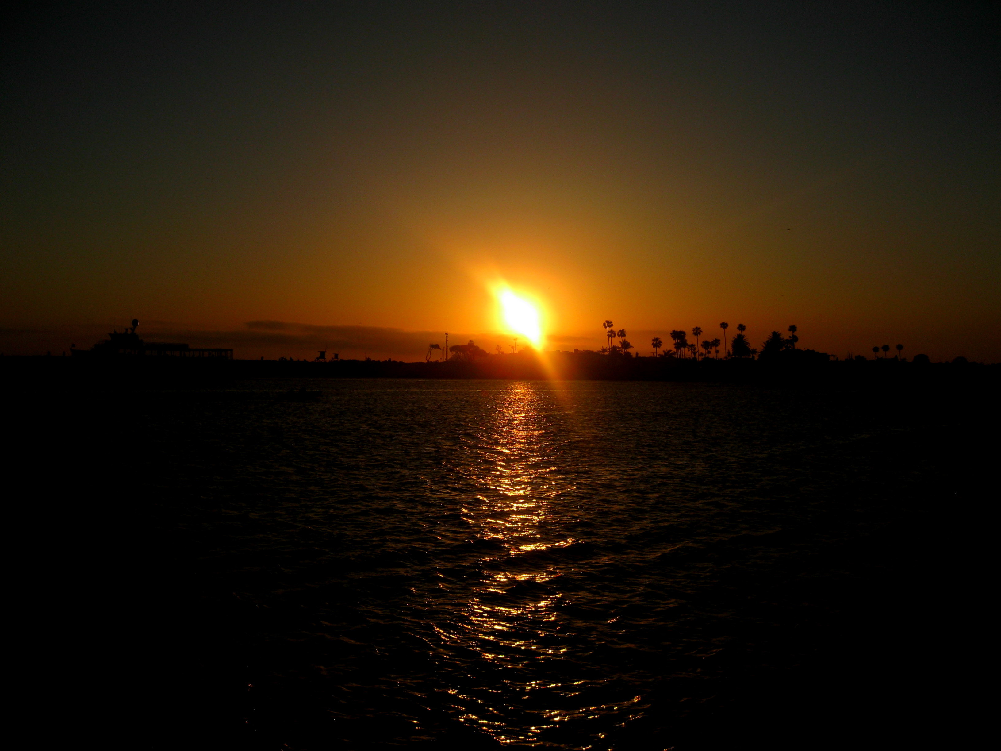 sunset over the water