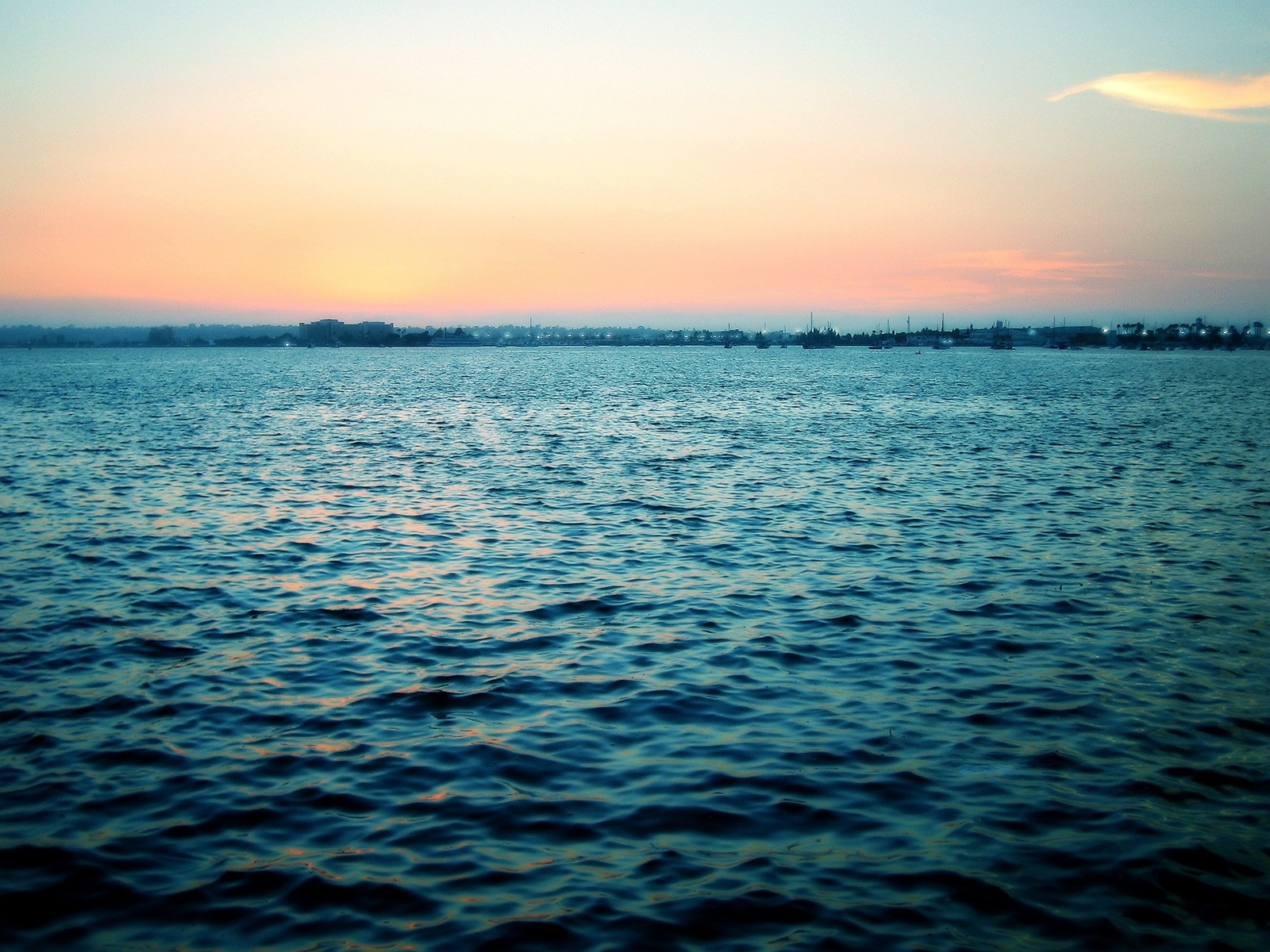 sunset over the water