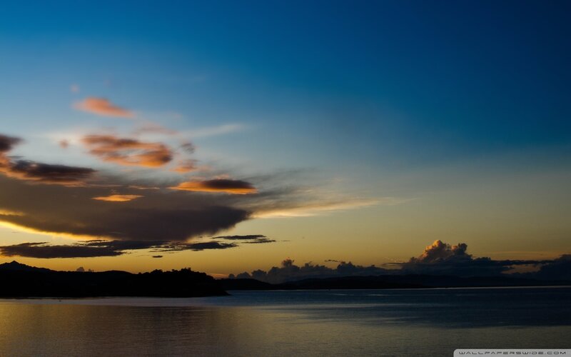 sunset over the water