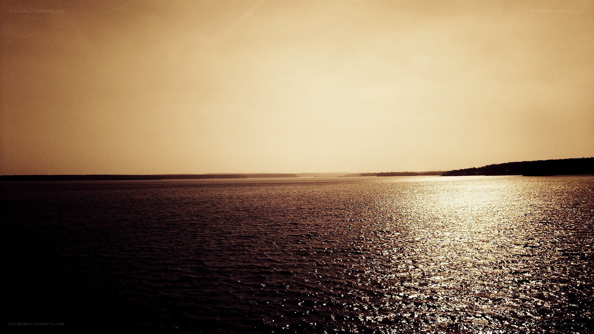 sunset over the water