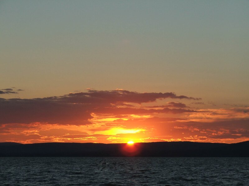 sunset over the water