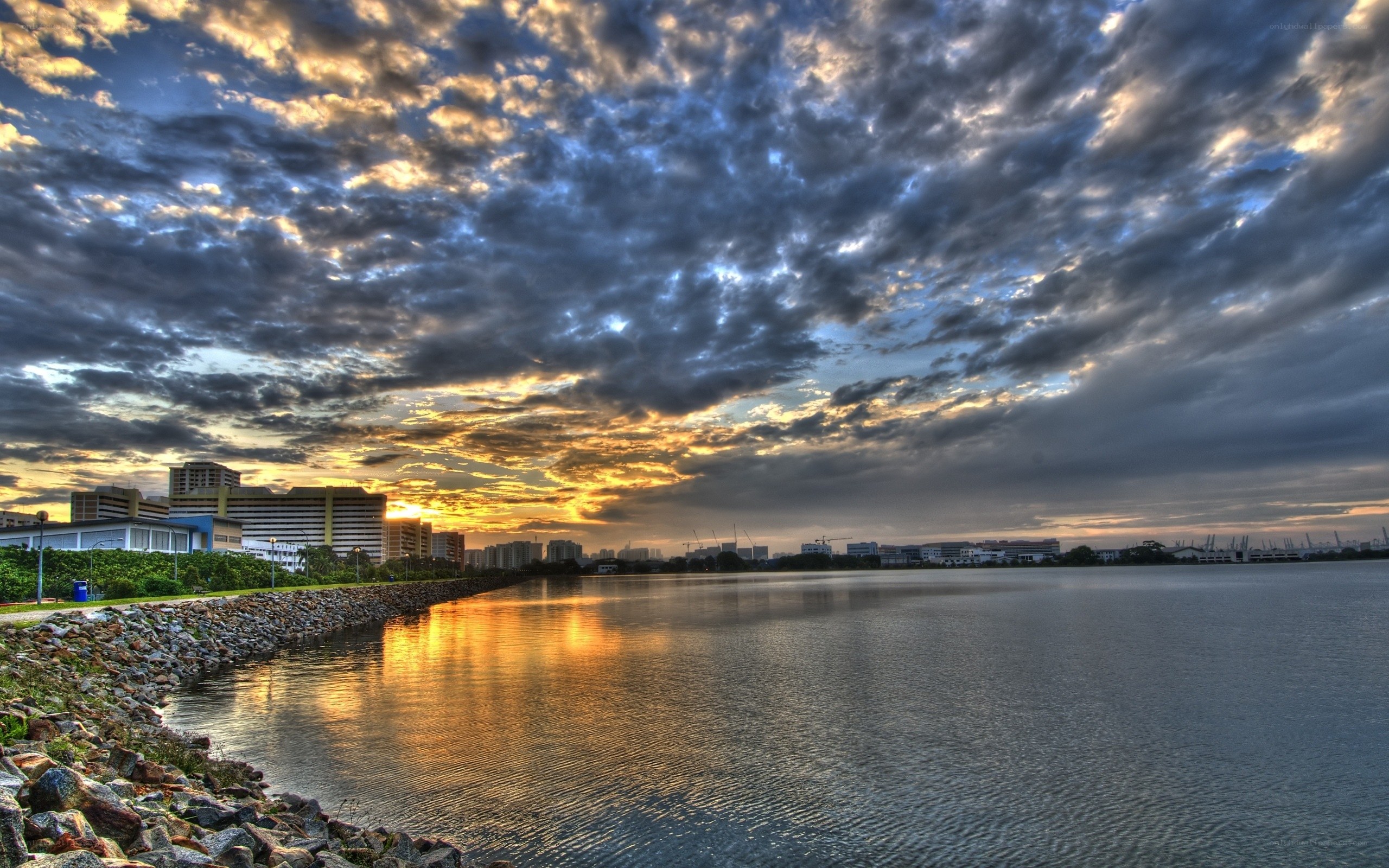 Sunset over the waterfront