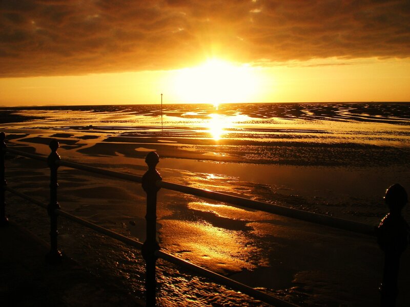 Sunset over Tidal Flats — Gold