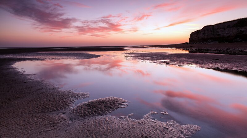 Sunset over Tidal Flats — Pink
