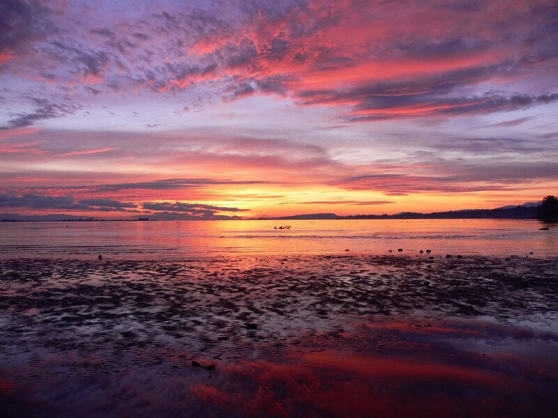 Sunset over Tidal Flats — Red