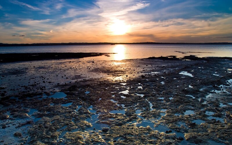 Sunset over Tidal Flats — Sun