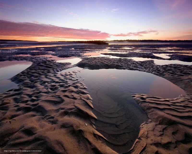 sunset over tidal flats