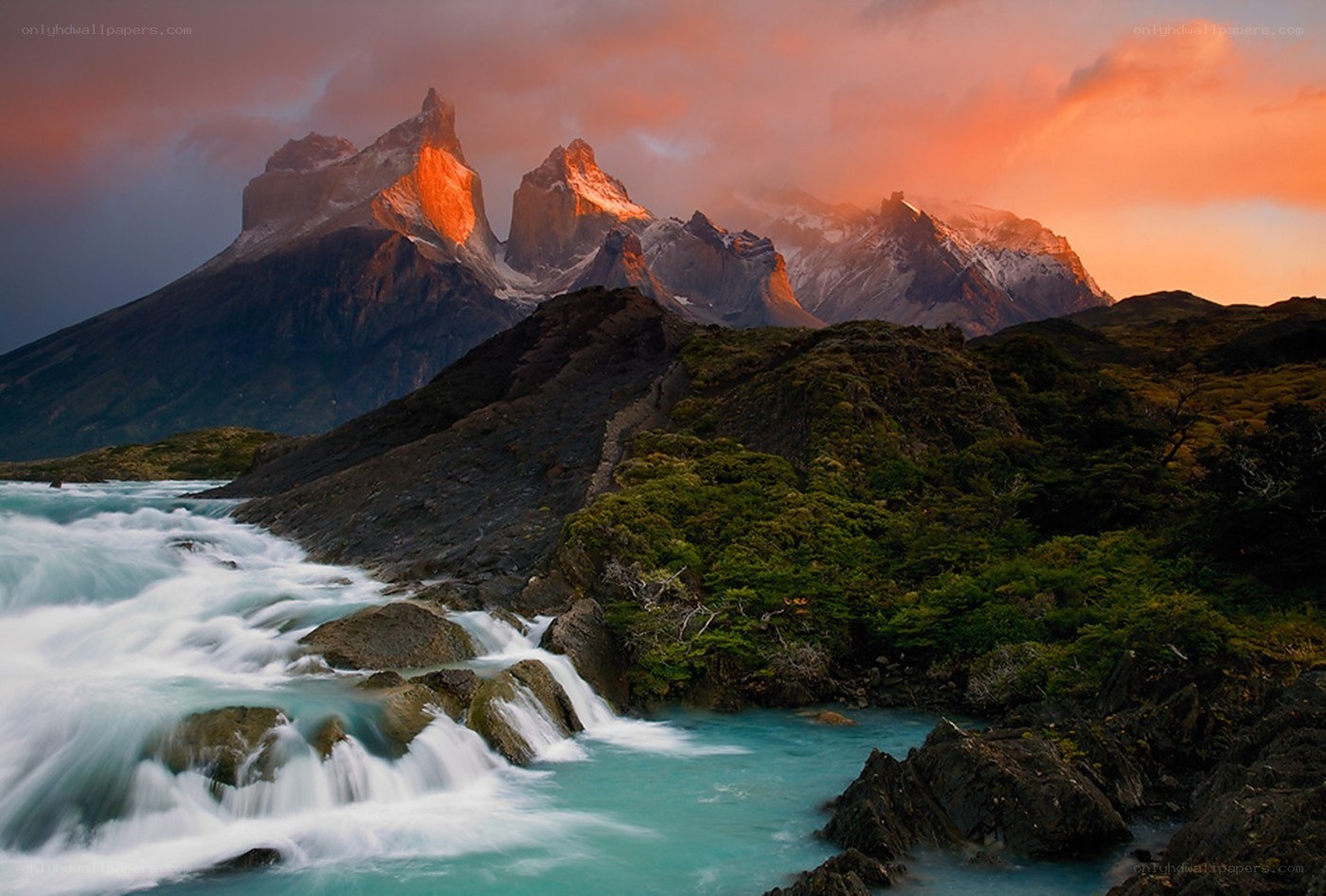 Sunset over Torres del Paine