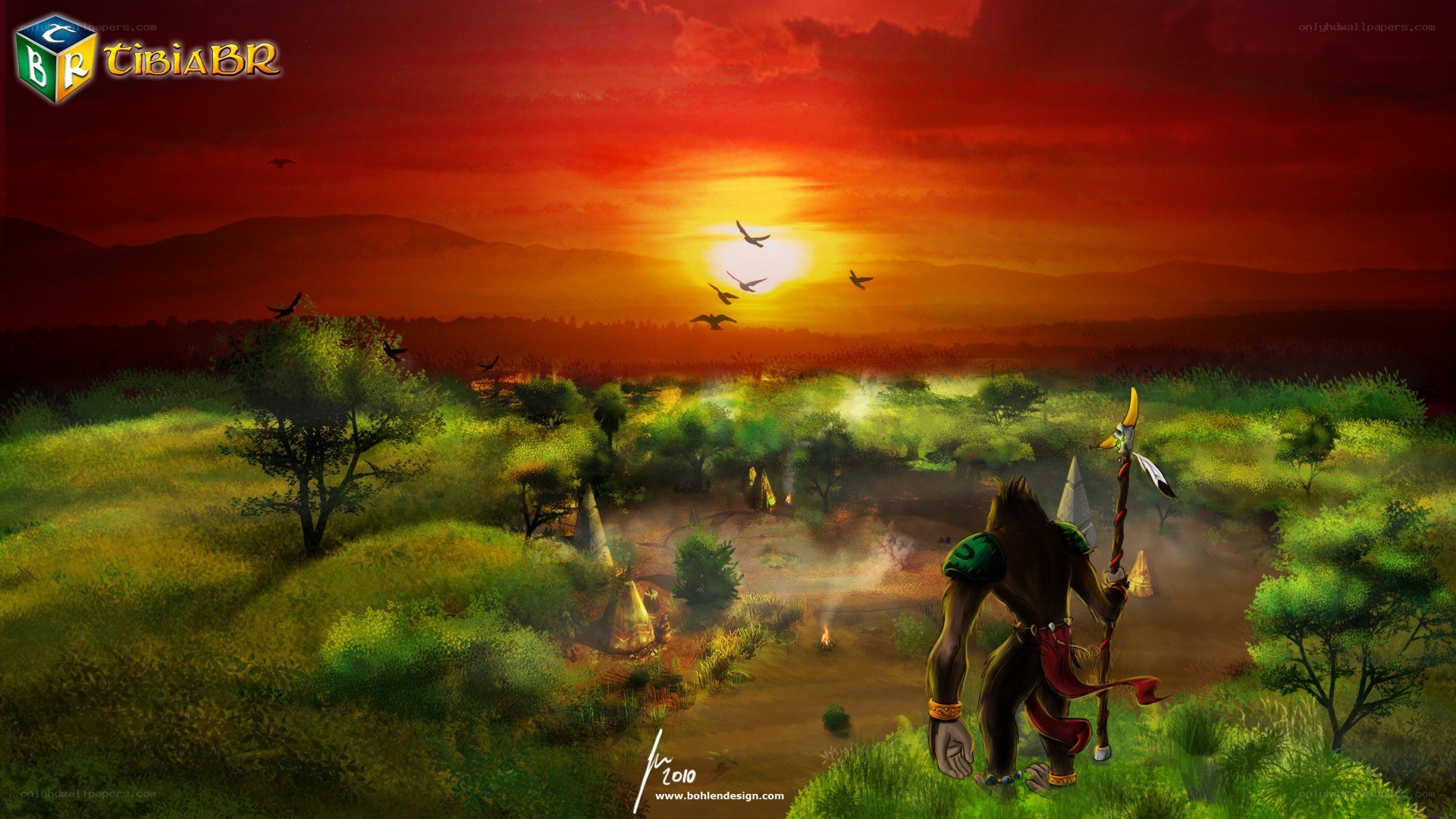 Sunset over tribal village