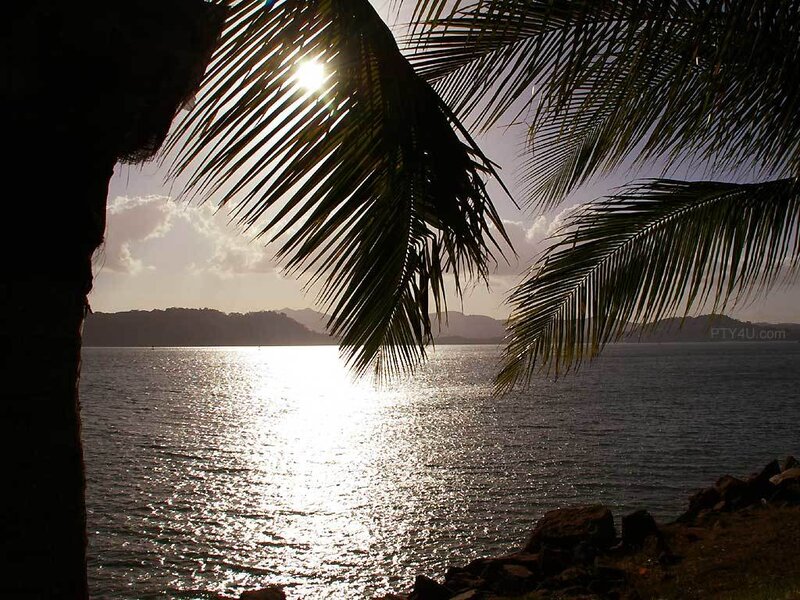 Sunset over Tropical Bay — Blue
