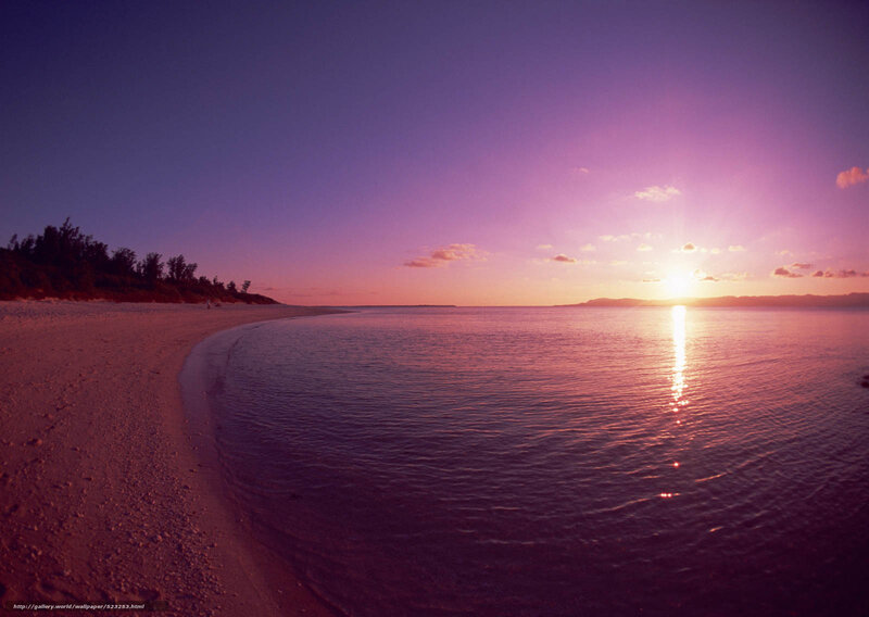 sunset over tropical beach