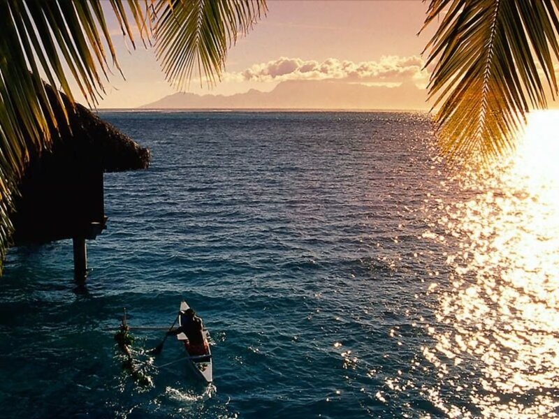 Sunset over tropical ocean