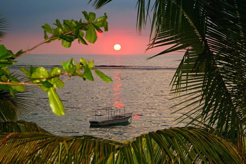 Sunset over tropical sea