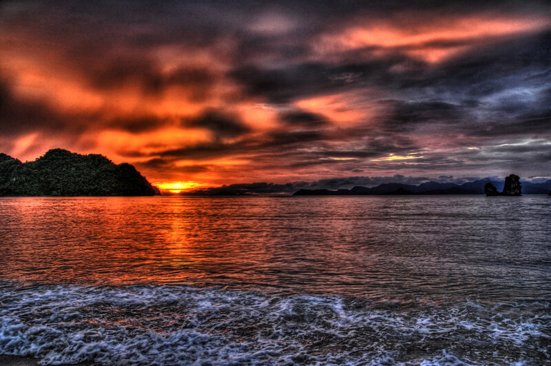 Sunset over Tropical Sea — Orange