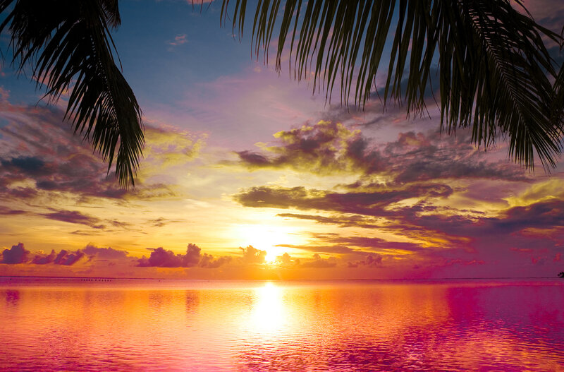 Sunset over Tropical Water — Orange