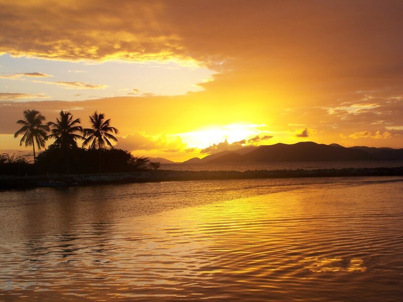 Sunset over Tropical Water — Yellow