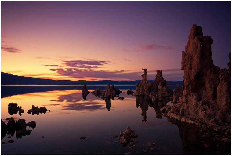 Sunset over tufa formations