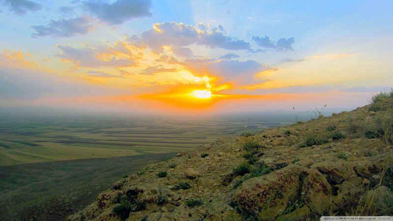 Sunset over Valley — Orange, Serene