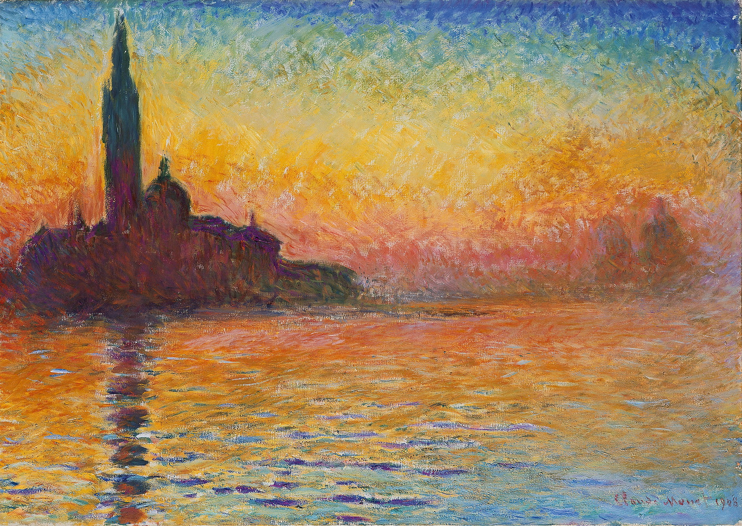 Sunset over Venice painting