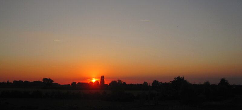 Sunset over Village — Orange
