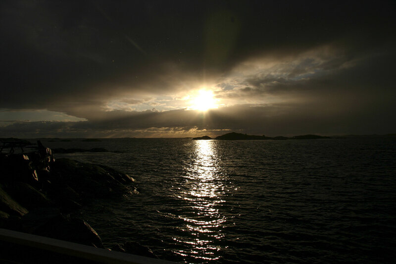 Sunset over Water — Black, Dramatic, Photograph, Clouds, Islands