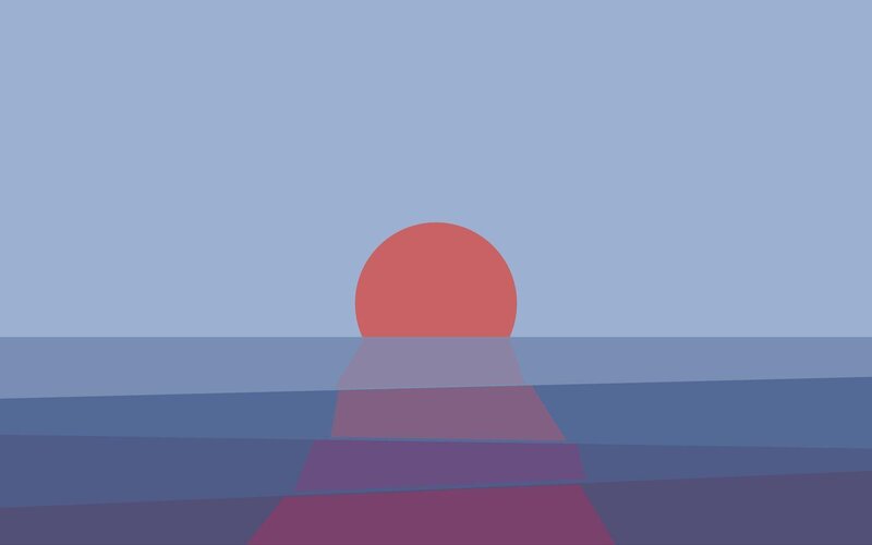 Sunset over Water — Blue, Calm