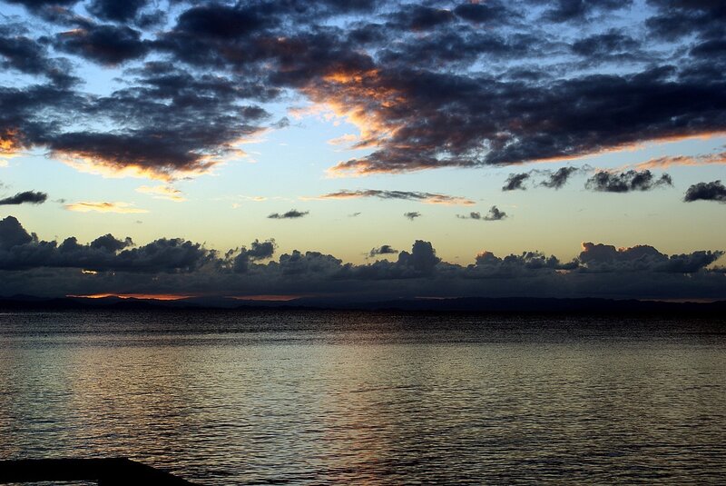 Sunset over Water — Blue, Dramatic