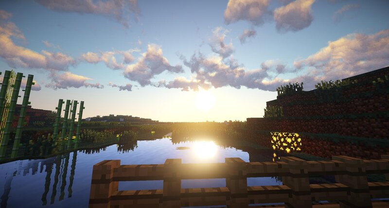 Sunset over Water — Blue, Serene, Pixel Art
