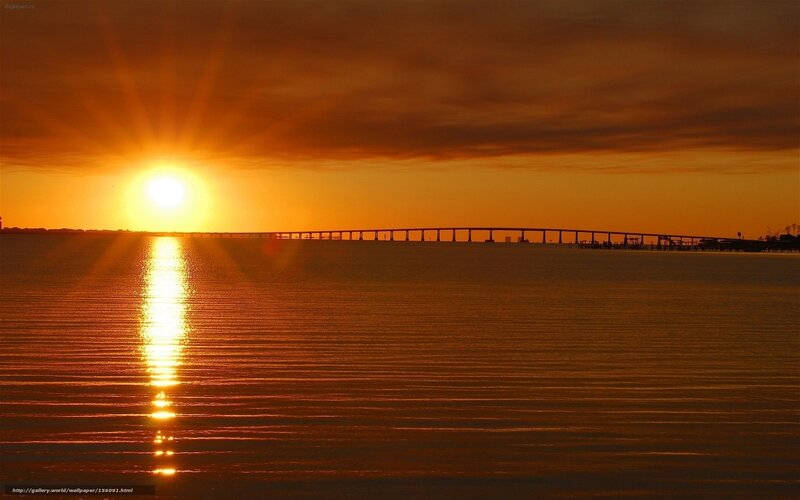 Sunset over Water Bridge — Orange