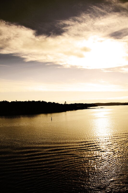 Sunset over Water — Gold, Serene, Photograph, Sky