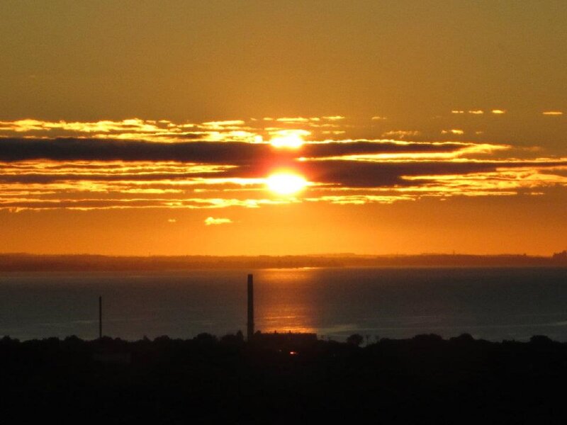 Sunset over Water — Orange, Dramatic, Photograph, Clouds, Sea
