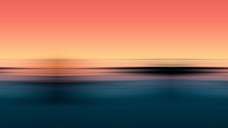 Sunset over Water — Orange, Serene, Abstract