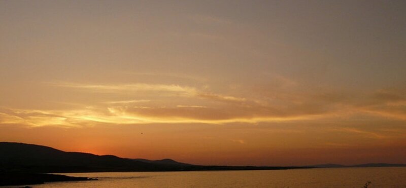 Sunset over Water — Orange, Serene, Photograph, Sky