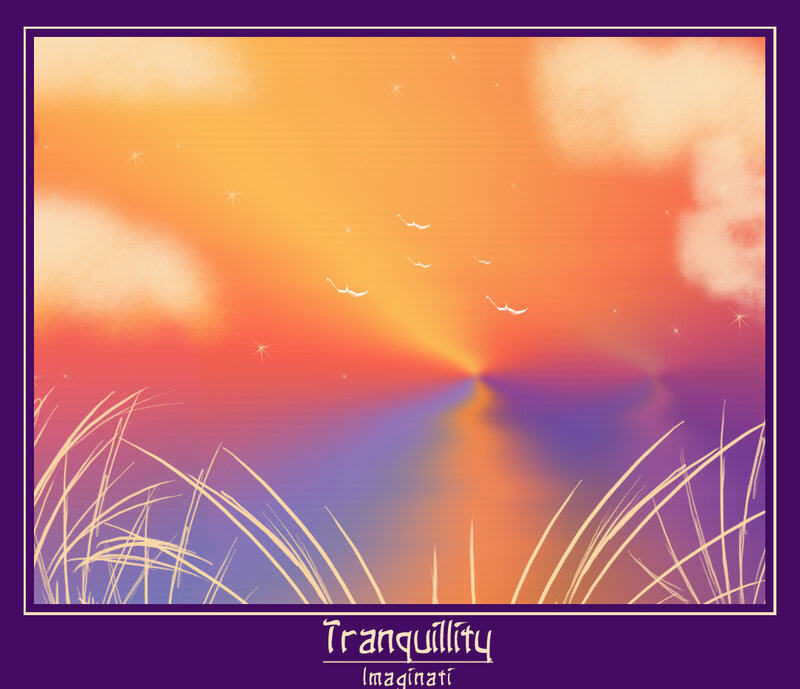 Sunset over Water — Orange, Tranquil