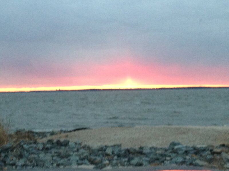 Sunset over Water — Pink, Serene, Photograph