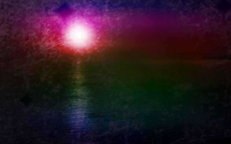 Sunset over Water — Purple, Dramatic, Digital Art, Sun, Sky