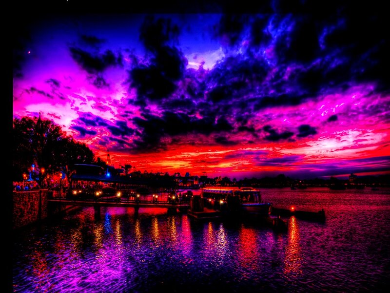 Sunset over Water — Purple, Dramatic, Photograph, Sky