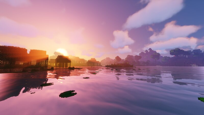 Sunset over Water — Purple, Serene, 3d Render, Clouds