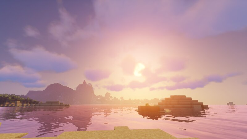 Sunset over Water — Purple, Serene, 3d Render