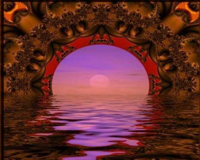 Sunset over Water — Purple, Serene