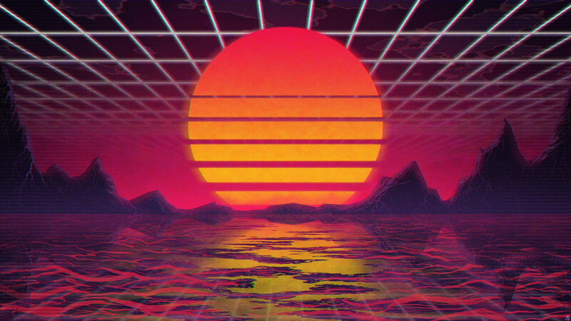 Sunset over Water — Red, Dystopian