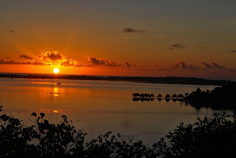 Sunset over Water Villas — Orange