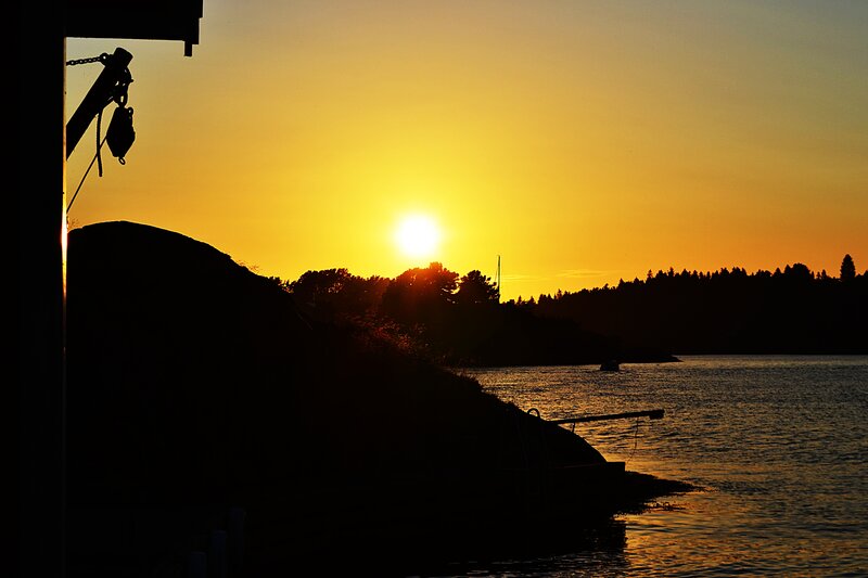 Sunset over Water — Yellow, Serene, Photograph